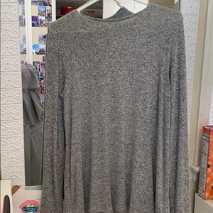 Long Thin Sweater Heathered Gray Top